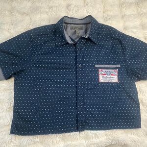 Decree Women's Navy Blue Shirt Sz Large UP Cycled